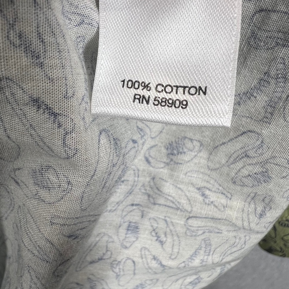 ROWM Button Up Shirt Mens XL Sage Green Sneaker Print Short Sleeve Cotton NWT - Picture 7 of 10